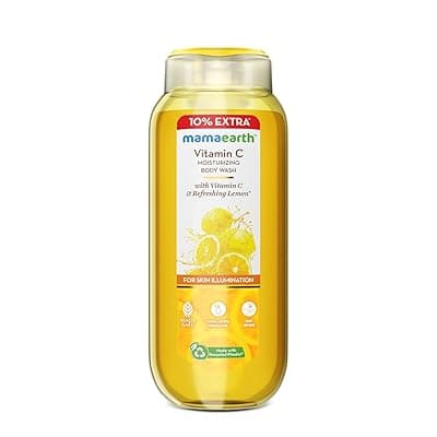 Mamaearth Vitamin C Moisturizing Body Wash with Vitamin C &amp; Refreshing Lemon Scent for Skin Illumination- 275ml|Deeply Cleanses|Intensely Moisturizes|Long-Lasting Fragrance|Radiant Glow|All Skin Types