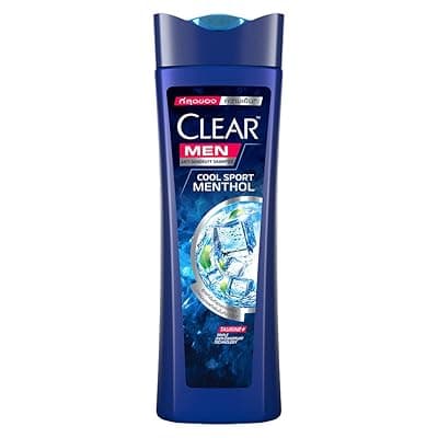 Clear Men Cool Sport Menthol Anti-Dandruff Shampoo with Vitamin B3 & Taurine for Greasy Scalp, Removes Germs, Dirt & Flakes, Refreshing Fragrance (310 ml)