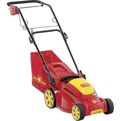 WOLF-Garten 18BKEJS2650 1400W 3500 RPM Electric 3-in-1 Push Lawn Mower,13"(33cm) Winged Blade,Max. Mowing Area 250 Metre Square, 30L GrassCatcher Capacity, Soft Grip Handle,Cable Not Included,A 340 E