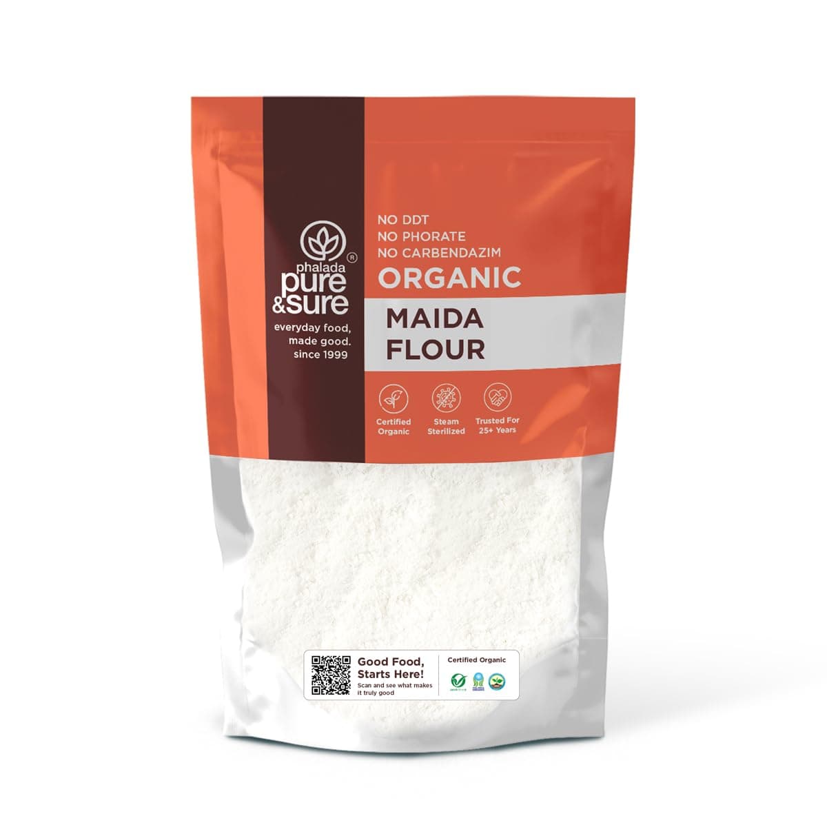 Pure & Sure Organic Maida 1.5Kg | 100% Natural Whole Wheat Maida Flour | No Preservatives & No Additives | Rich in Taste| 500gm each (Pack of 3)