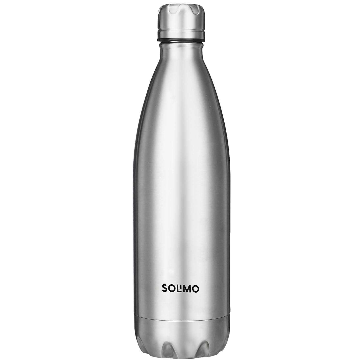 Amazon Brand - Solimo Stainless Steel Insulated Cola Bottle (1000ml) | Superior Durability | 100% Food-Safe | Leak Proof | BPA-Free Cap (Steel Finish)