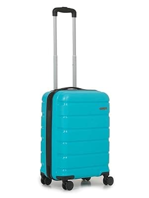 TEAKWOOD LEATHERS Unisex 8 Wheels Trolley Bag, Hard Cabin with Zipper Closure, Adjustable Push Button & Cross Side Strap, Lock System 360 Degree (55 CM, Aqua Green)