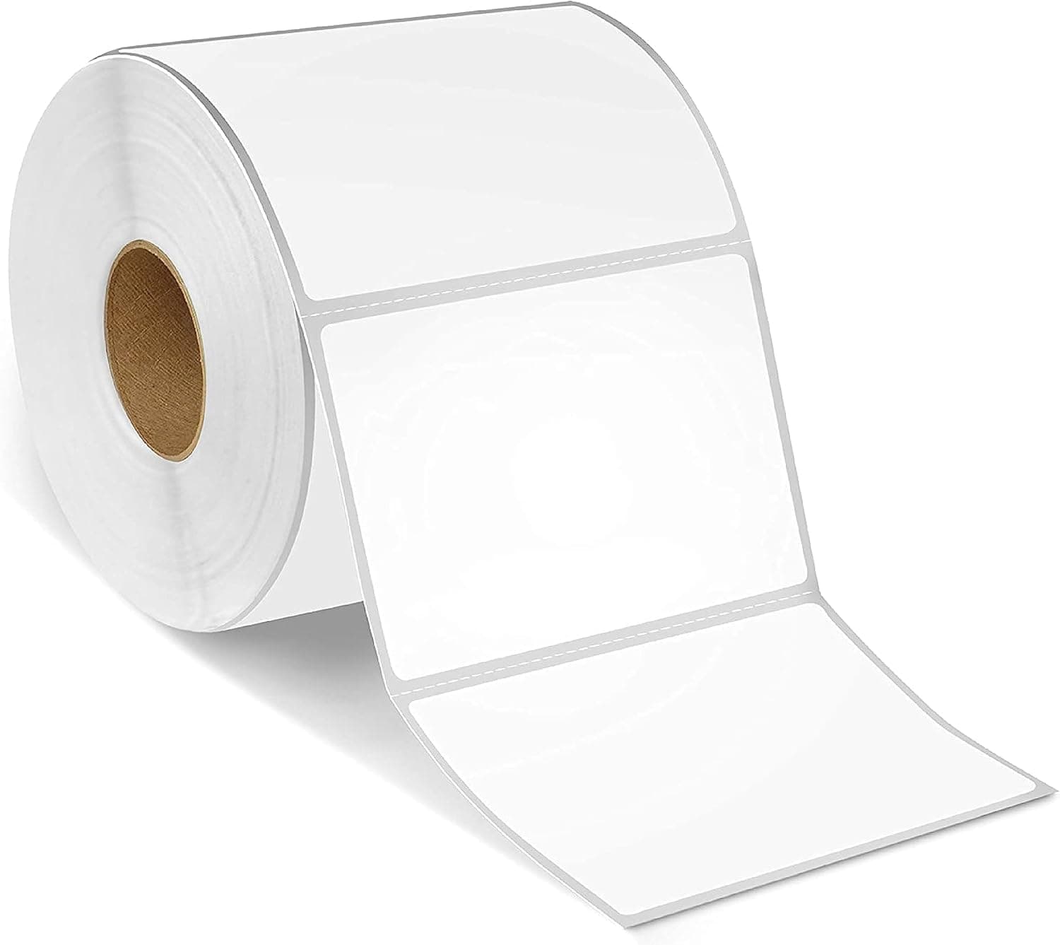 True-Ally 85x55 Direct Thermal (DT) Barcode Label Sticker - 3.35 x 2.15 inch - 85mm x 55mm - 500 Labels/Roll - White Self Adhesive for Printing Barcoding (1 Roll Per Pack(500Labels))