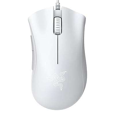 Razer DeathAdder Essential Gaming Mouse: 6400 DPI Optical Sensor - 5 Programmable Buttons - Mechanical Switches - Rubber Side Grips - Mercury White USB