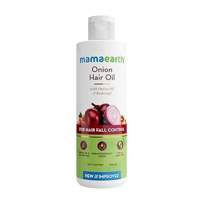 Mamaearth Onion Hair Oil with Onion Oil &amp; Redensyl for Hair Fall Control | Boosts Hair Growth | Adds Strength &amp; Shine | 200 ml