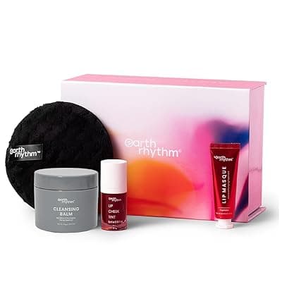 Earth Rhythm Tint &amp; Glow Kit – Lip &amp; Cheek Tint, Cleansing Balm, Makeup Remover Pad &amp; Lip Masque