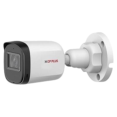 CP PLUS 2.4MP IR Wired Bullet Outdoor Camera CP-URC-TC24PL3 Compatible with DVR only | 3.6mm Lens | 30 Meter Black &amp; White Night Vision | IP67 | Analog HD CCTV Camera, White