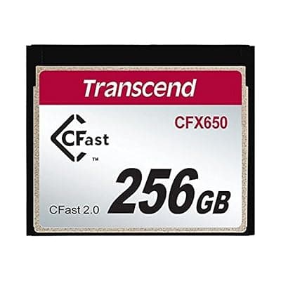 Transcend 256GB CFast 2.0 Memory Card CFX650, Read/Write speeds of up to 510MB/370MB/, MLC NAND Flash Chips, Full HD 8K/4K Video Recording, ECC, SATA III 6Gb/s, 5 Yrs. Warranty - TS256GCFX650