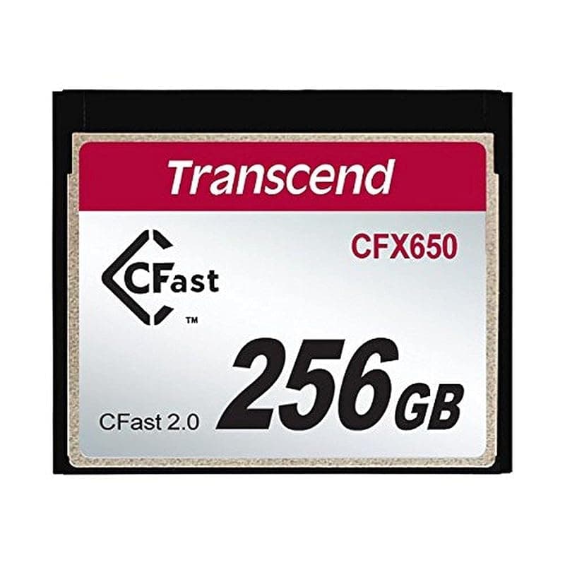 Transcend 256GB CFast 2.0 Memory Card CFX650, Read/Write speeds of up to 510MB/370MB/, MLC NAND Flash Chips, Full HD 8K/4K Video Recording, ECC, SATA III 6Gb/s, 5 Yrs. Warranty - TS256GCFX650