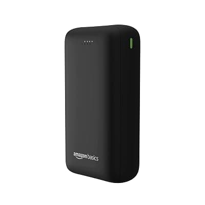 amazon basics 27000 Mah 65W Ultra Fast Charging Power Bank | USB Type-C Input, USB Type A Power Delivery (Input &amp; Output) | Quick Charge | Two-Way Fast Charging (Black)