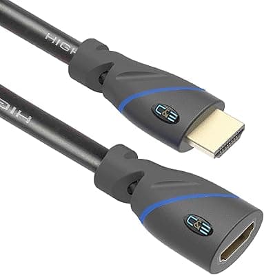 C&amp;E High Speed HDMI Cable Male to Female with Ethernet Black (15 Feet/4.5 Meters), Supports 4K, 3D and Audio Return