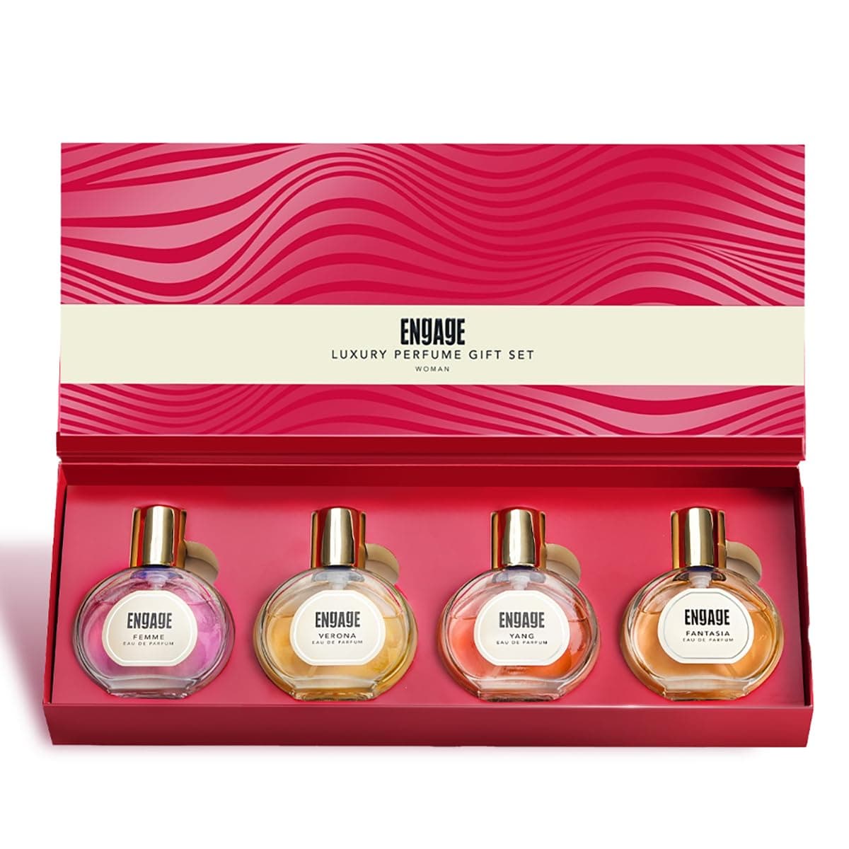 Engage Gift Assorted Luxury Perfume Set for Women 100ml (25ml x 4) | 4 Unique EDP Fragrances | Long Lasting |Gift for Mom |Gift for Mother's Day |Birthday Anniversary| No Paraben |Dermat-Tested