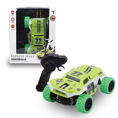 Sharper Image Monster Baja Truck Wireless Remote Controlled Car 360° Rotating High Speed Off Road Top Brand in USA Green Color Rc Car for Kids 6 Yrs+Birthday Gift Outdoor All Terrain Made in India