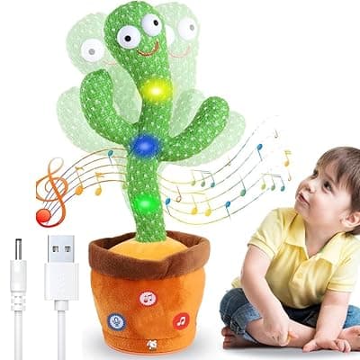 Rechargeable Toys Talking Cactus Baby Toys for Kids Dancing Cactus Toys Can Sing Wriggle & Singing Recording Repeat What You Say Funny Education Toys for Home Decor for Kids