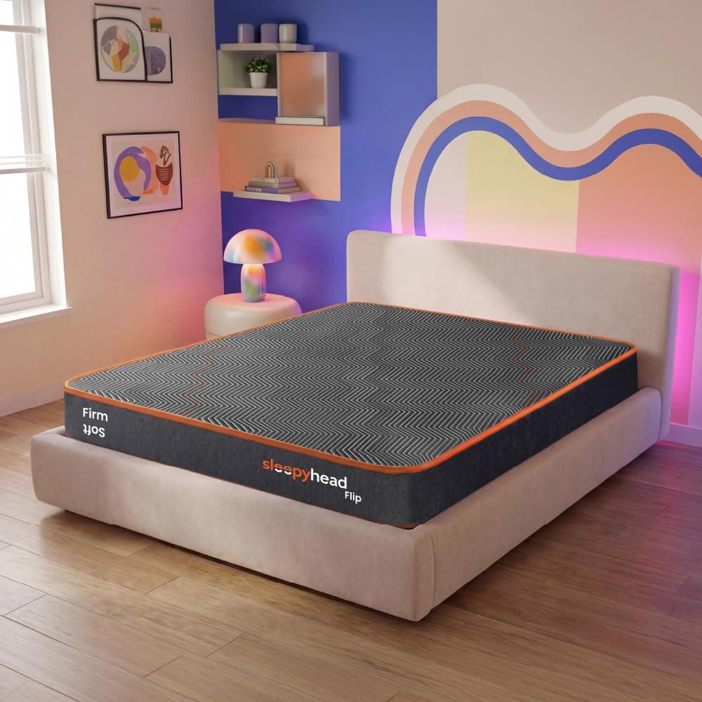 Sleepyhead Flip Designed by Duroflex - Premium Dual Sided High Density Foam Single Bed Mattress with Firm & Medium Soft Sides |7 Years Warranty |5 Inch Single Size Bed Mattress (75x36x5)