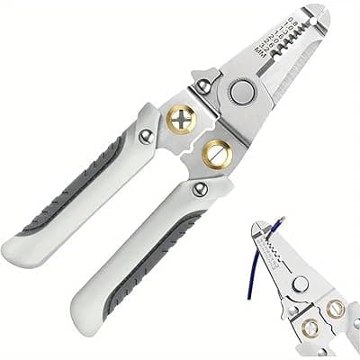 Wire Stripper Pliers Multi-Functional Alloy Steel Tool with Wire Cutting, Stripping, Crimping and Lock Switch Design