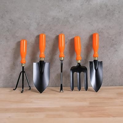 Gardening Tools Kit (Set of 5), 2 Trowels, Hand Fork, Weeder, Cultivator,| Manual Tools Kit for Home Garden, Indoor and Outdoor Gardening (GTK)