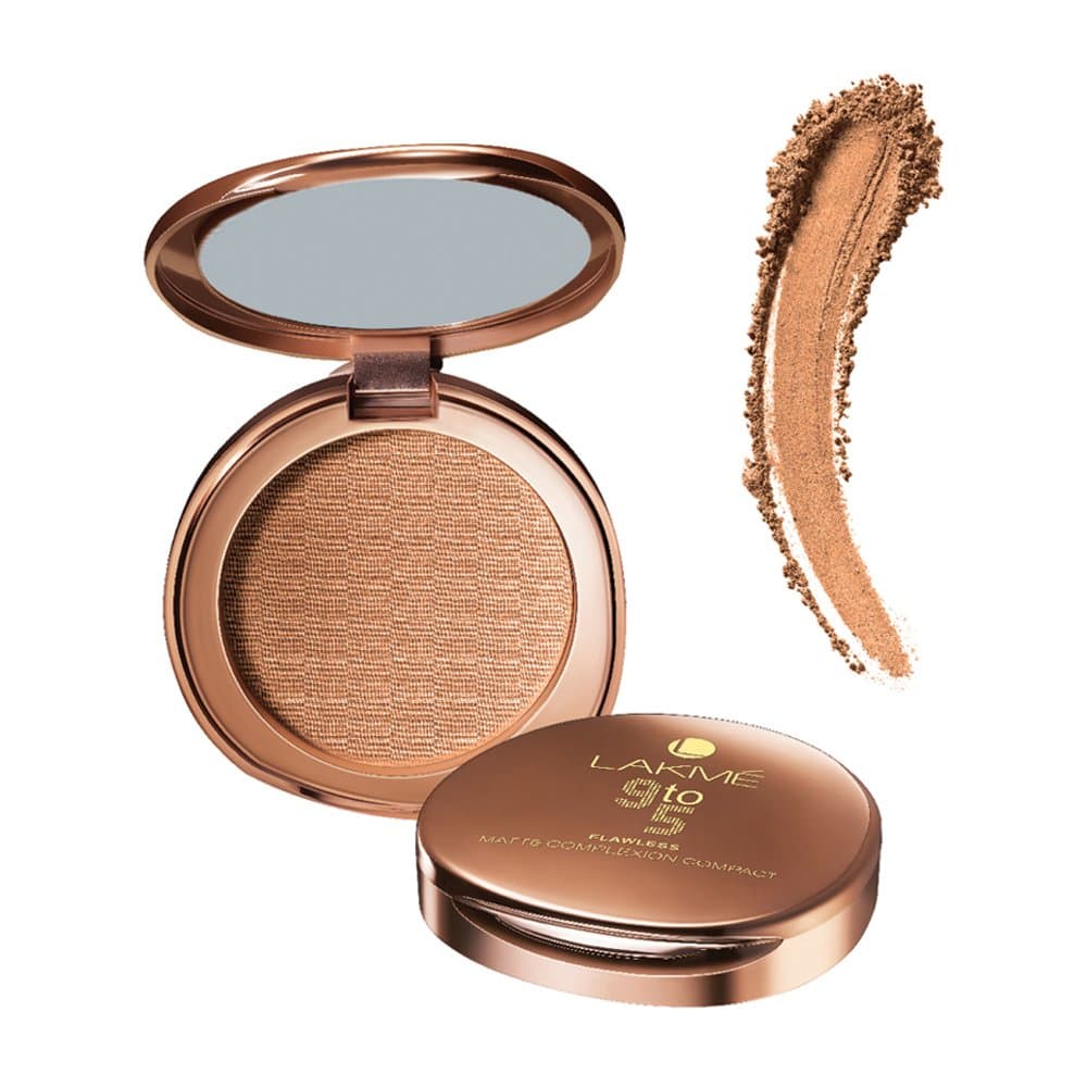 Lakme 9 to 5 Flawless Matte Complexion Compact Powder|| Apricot|| Absorbs Oil|| Conceals & Gives Radiant Skin - All Day Matte Finish Face Makeup|| 8 g