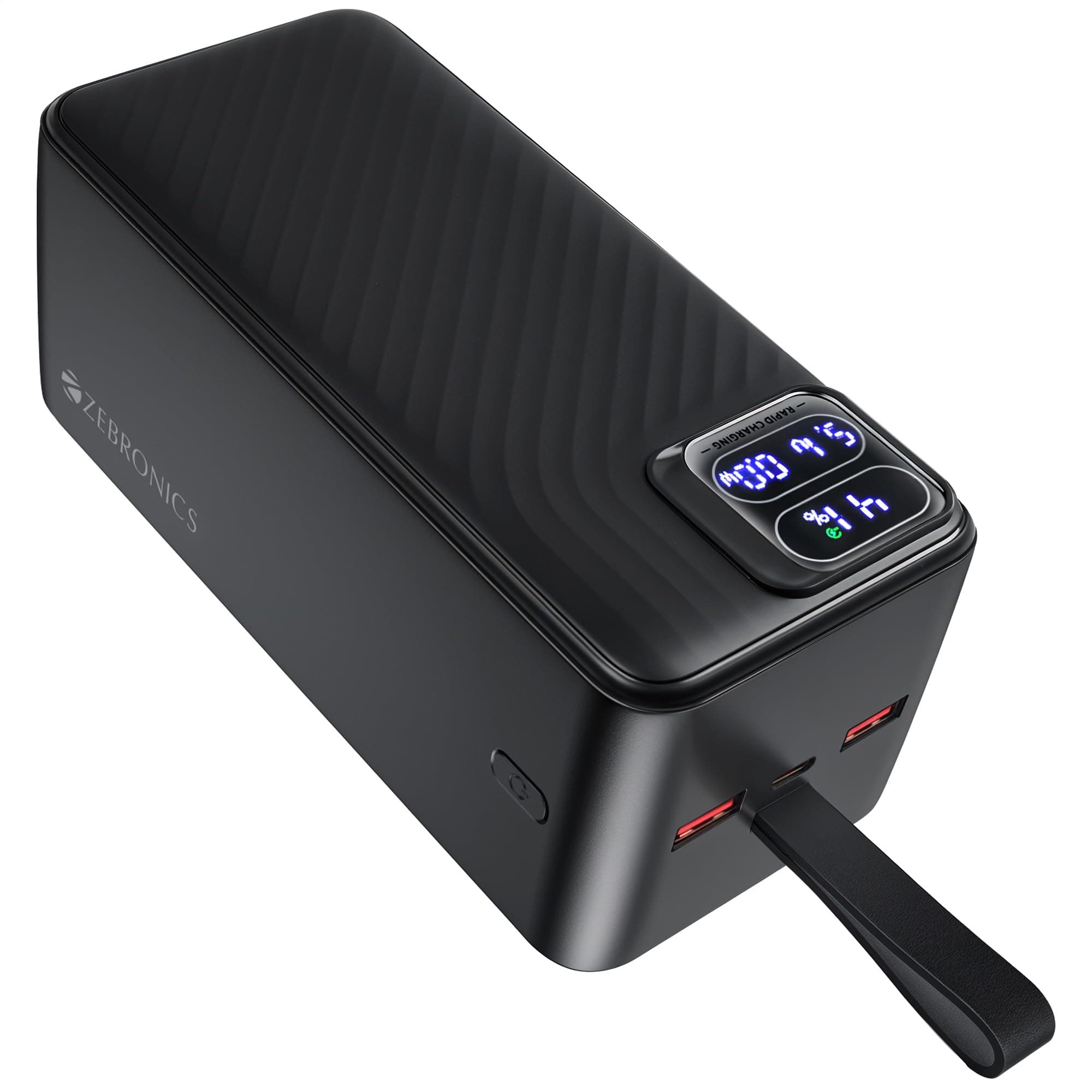 ZEBRONICS EnergiPOD 50R1 Power Bank, 50000 mAh, 22.5W, PD 3.0 Type C, Rapid Charging, Outputs - Type C | Dual USB A, LED Display, Auto Protections, Made in India