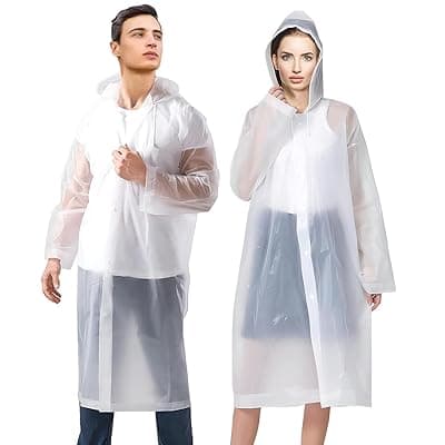 Pivalo EVA Waterproof Rain Coat Hooded Universal Outdoor Water Resistant Portable Suit for Men Women Boys & Girls (Universal Size, 1 Pc White)