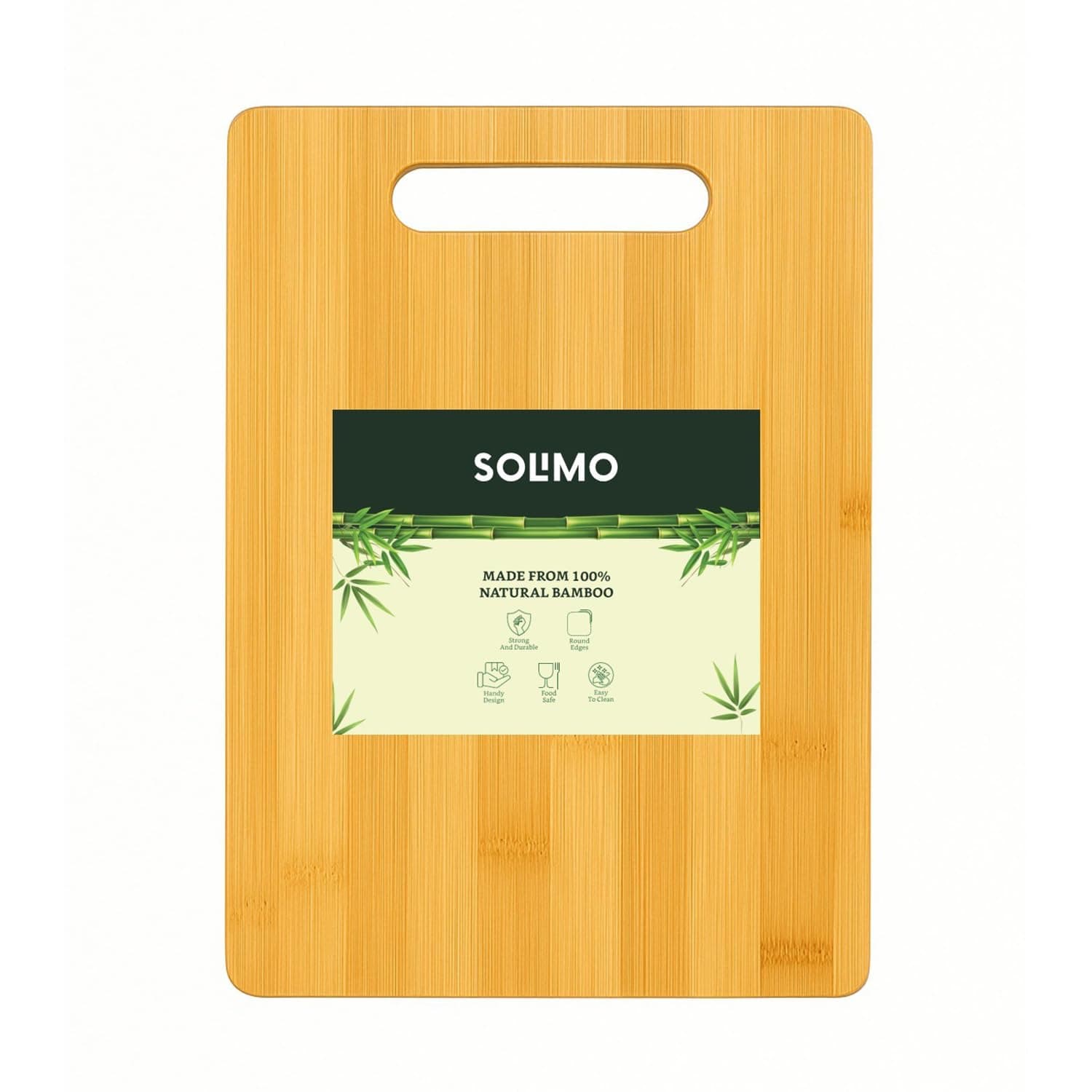 Amazon Brand - Solimo Large Eco-Friendly Wood Chopping Board | Durable | Knife Friendly | Sustainable | Ideal for Chopping, Slicing & Dicing | Brown