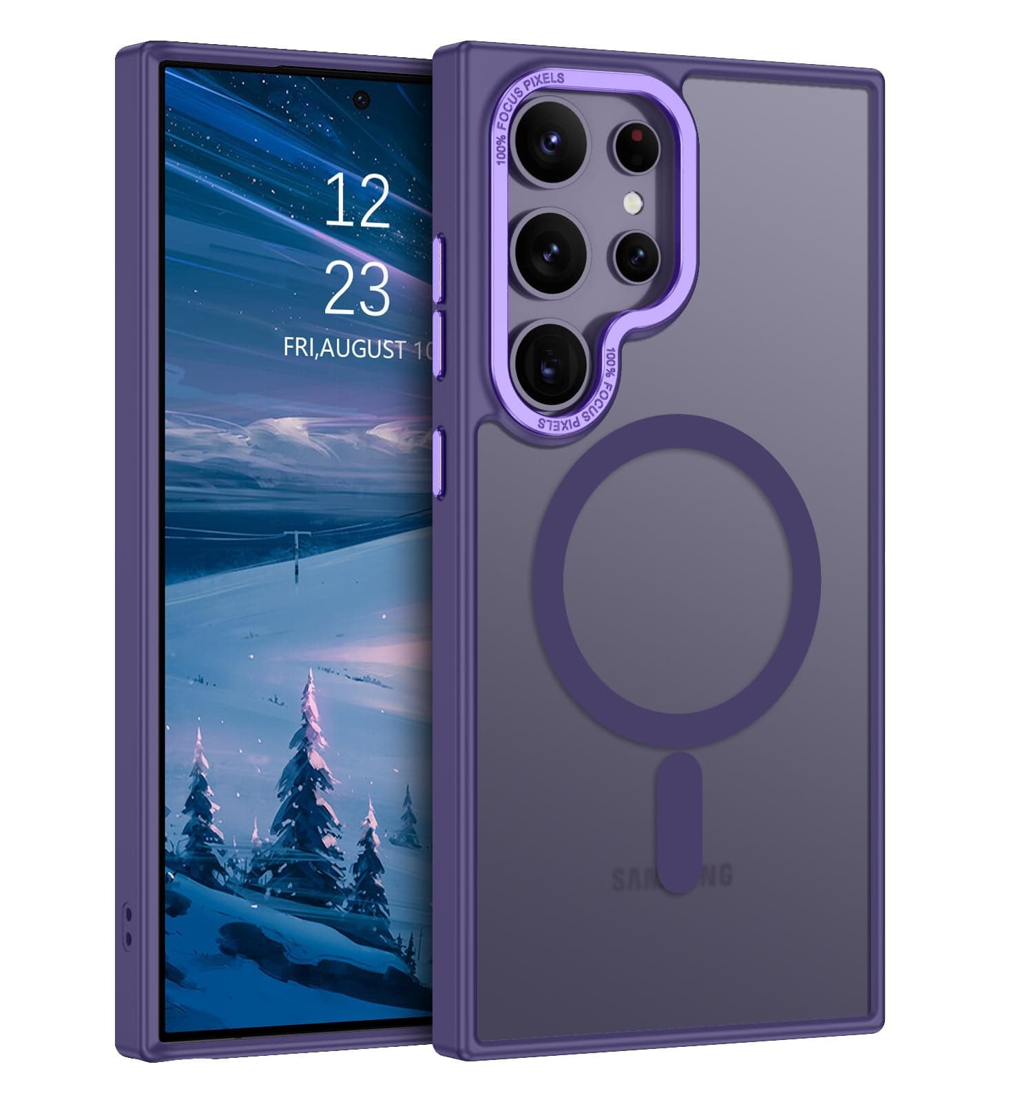 BENTOBEN Ultra Hybrid Magnetic for Samsung Galaxy S24 Ultra Case, Compatible with MagSafe, Slim Anti-Scratch Shockproof Design, Matte Back Cover for Galaxy S24 Ultra 5G, TPU+Polycarbonate, Purple