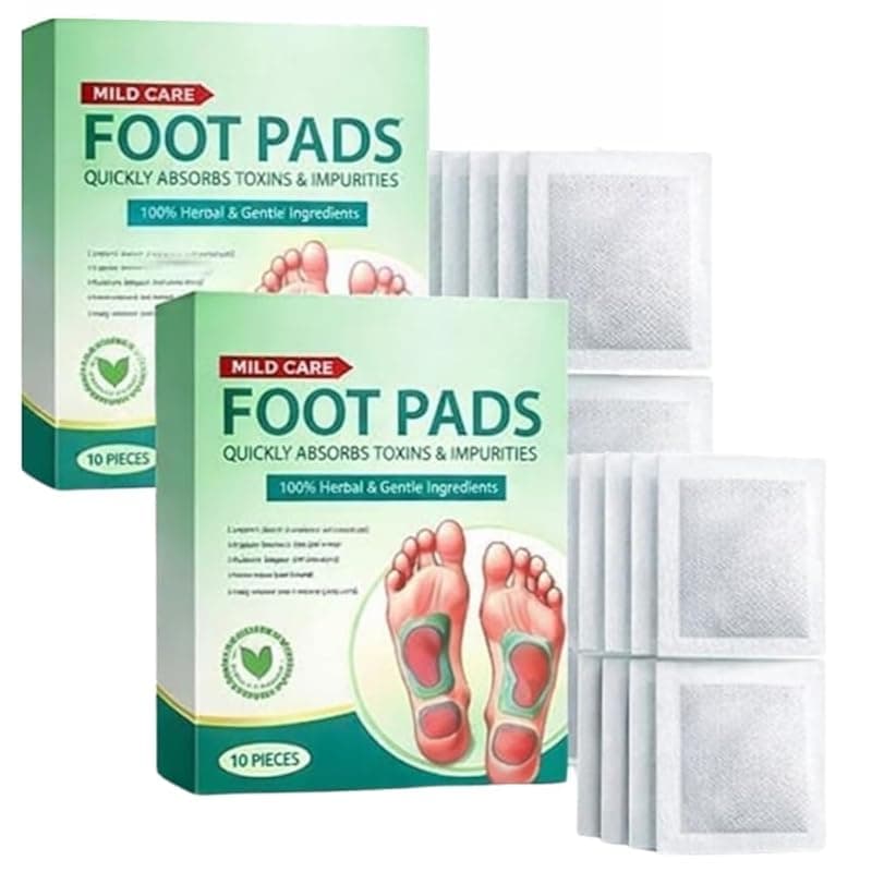 Foot patch (Pack of 2) Herbal And Gentle Ingredient Detox Foot Pads 20 pieces,Toxin Removal with Bamboo Vinegar and Acupoint Micro-Massage Technology,Natural Ingredients for Sleep Aid, Pain Relief,gel foot pads ,Foot patch.(20Pieces)