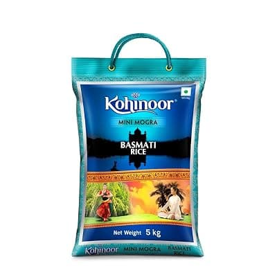 Kohinoor Minimogra Basmati Rice 5Kg | Long Grain | Ideal for Daily Use | Hygienically Packed | Flavourful &amp; Aromatic