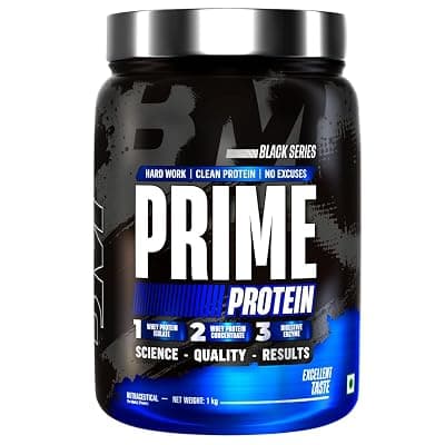 Bigmuscles Nutrition Prime Protein [1kg] | Whey Protein Isolate &amp; Concentrate | With Digestive Enzymes, Probiotic Enzymes | 24g Protein, 10g EAA [Rich Chocolate]