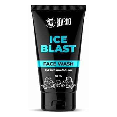 BEARDO Ice Blast Cooling Facewash for Men, 100 ml | INSTANT Icy freshness | Aloe Vera Face wash, Vitamin E & Menthol for cool lock technology | Refreshing & Hydrating facewash