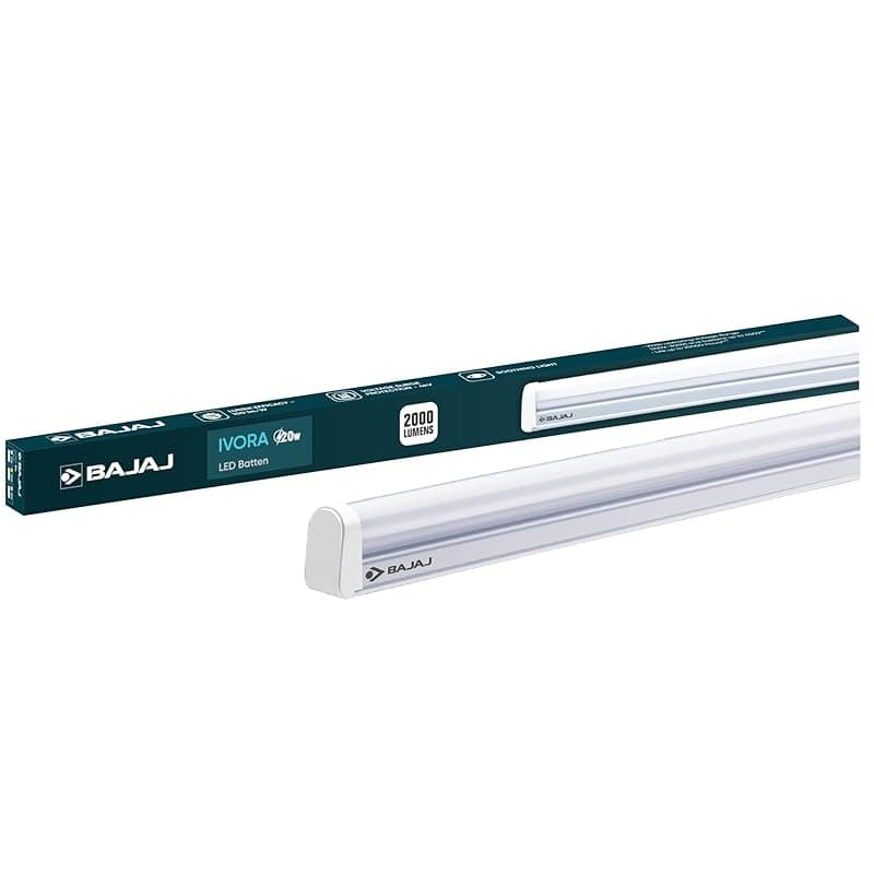 Bajaj 20W Cool Day Light LED Tubelight (Pack Of 1) | LED Tube Light For Home | IR Free | UV Free | Voltage Surge Protection Of 4 KV | Bright &amp; Energy Efficient | White | 1 Year Warranty