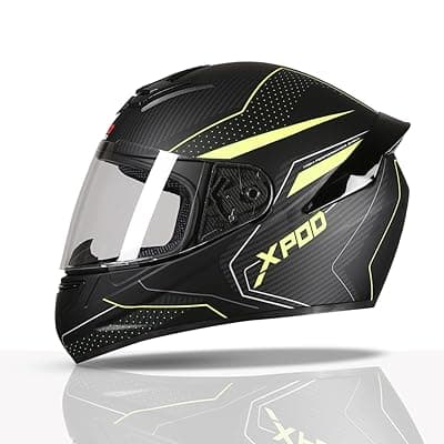 TVS XPOD Aerodynamic Helmet for Men-ISI DOT Certified, Ultrawide Visor, Quick Release Strap-Premium Bike Helmet with Enhanced Air Circulation