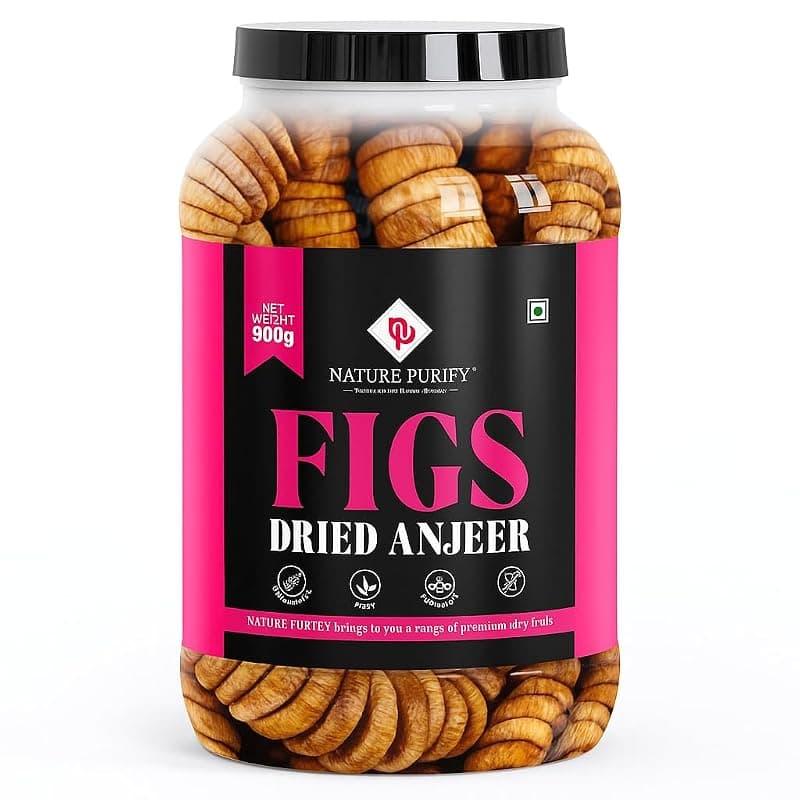 Nature Purify Dried Afghani Anjeer 1000 GM | Dry Figs Naturally Sourced Anjir | Rich Source of Fibre, Calcium &amp; Iron | Low in calories and Fat Free | High in Minerals &amp; Vitamins |
