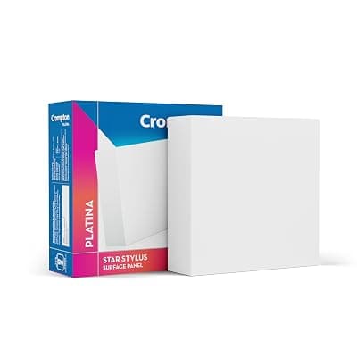 Crompton Platina Star Stylus Surface Panel 6W Square Cool Day Light | Pack of 1 | No False Ceiling Required, Outer Dimension: 90 mm | Surface Mount | for Hall, Bedroom, Kitchen, Office, Store