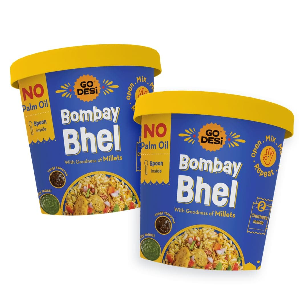 GO DESi Bombay Bhelpuri with Chutney No Palm Oil, Pack of 2 x 100 grams