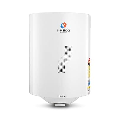 Kinsco Ultra Glassline Tank Electric Water Heater – High-Efficiency Vertical Storage Geyser for Instant Hot Water | Long Life Heating Element | 5-Star Rated (White)