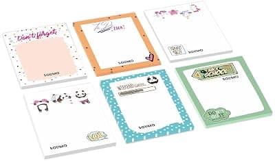 Amazon Brand - Solimo To Do List Notepads, 4" X 5.25" Tear Off Block Planner For Office, Home, Work Stationery Supplies, Set Of 6, 50 Pages