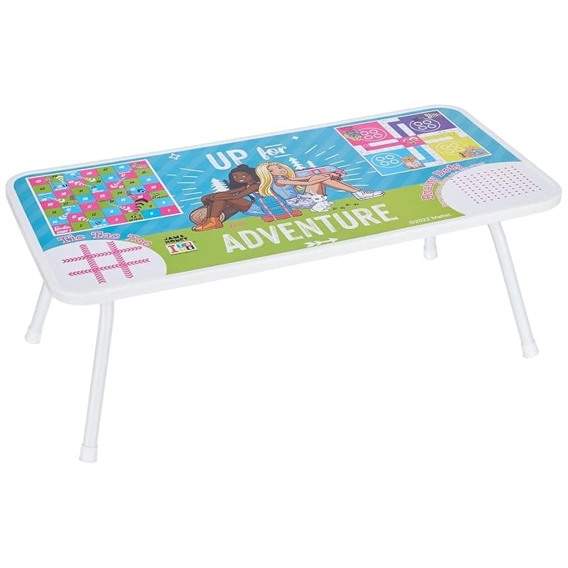 Amazon Brand – Jam & Honey Barbie Foldable Ludo Table for Kids | with Dice & Pawns | Ergonomic Table Desk | Indoor Game & Study Use | Age 3+ | Multicolour