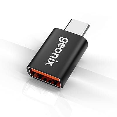 Geonix Befit U2 USB 3.0 to Type C OTG Converter | 5Gbps Fast High-Speed Data Transfer | Compatible for All Type C Devices, Smartphone, Laptops, Tablets, Chargers, MacBook (Black &amp; Orange)