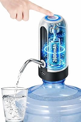 Electric Water & Oil Dispenser Pump 2600 mAh bettey for 20 Litre Bottle | Automatic Water Can Dispenser with Tap | Rechargeable Bottle Pump for Home, Kitchen| Portable 20L Water/Oil Pump