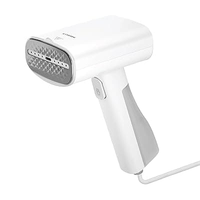 HAVELLS Vela Handheld Garment Steamer for Clothes | 1100 Watt | 360° Steaming | Anti-Spill Technology | Quick Steam Ready |100ml Detachable Tank | Upto 22g/min Steaming Rate | 2 Year Warranty | White