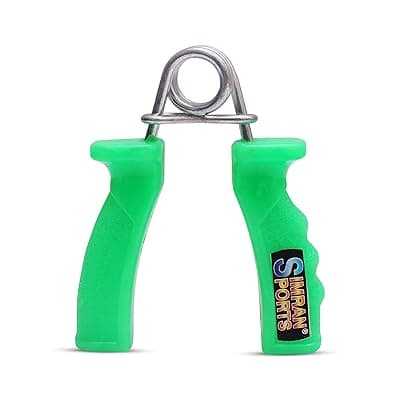 Simran Sports PVC Hand Grip Pack of 1 Piece, Hand Grip Strengthener for Muscle Building, Hand Grips for Strength Training, Wrist and Forearm Strength Trainer (Green)
