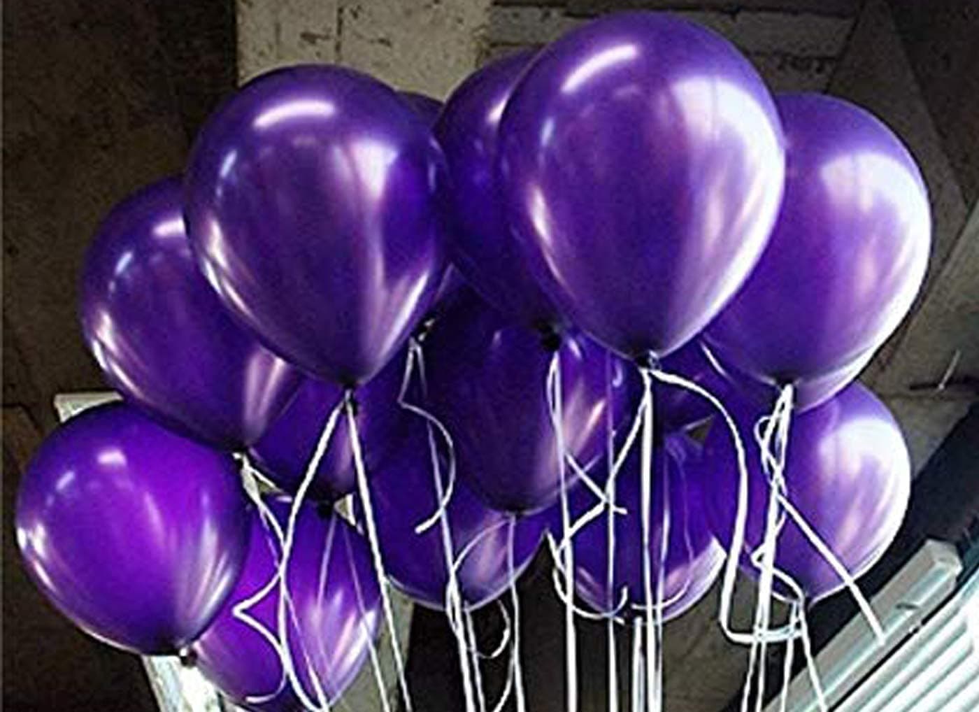 AMFIN® (Pack of 25) 10 inch Metallic Balloons Purple for Birthday Decoration, Decoration for Weddings, Engagement, Anniversary - Dark Purple