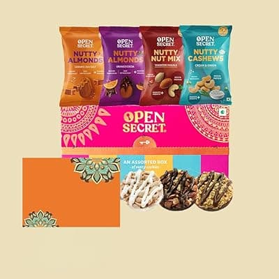 Open Secret Premium Gift Hamper | Combo of 9 | Ideal Gifting for Christmas, Secret Santa &amp; New Year Season | Dry Fruit Gift Box, Chocolate Gifts, Dry Fruits, Healthy Premium Hamper, Gifts for colleagues, Employee Gifting