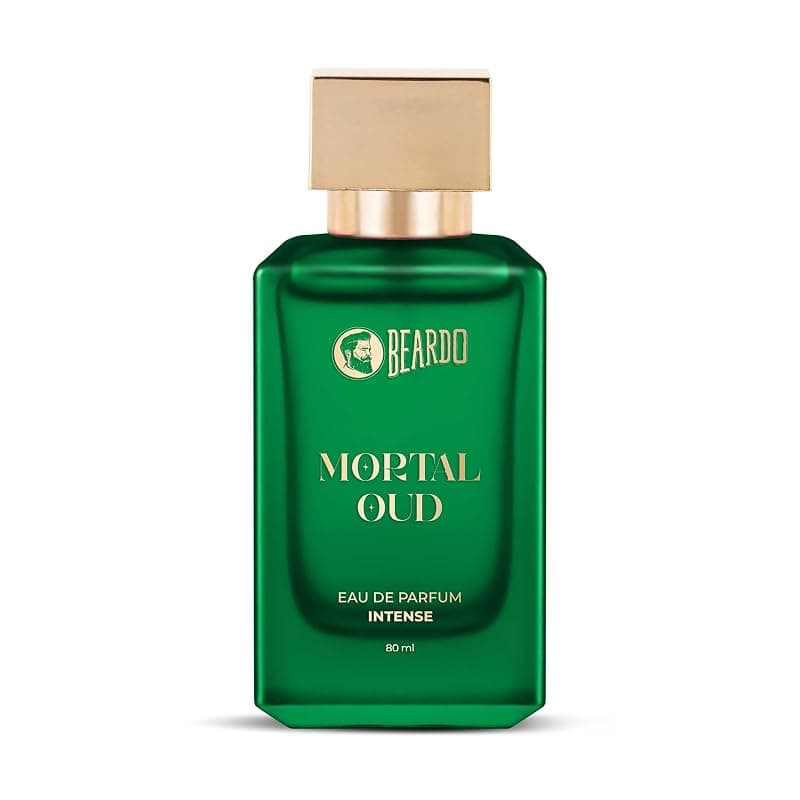Beardo Mortal Oud Perfume for men 80ml | Oriental, Earthy scent with Honey, Citrus, Patchouli &amp; Sandalwood notes | Long Lasting Premium Mens Perfume | All Season Eau de parfum for Men | Gift for Husband | Gift for Boyfriend | Gift for Men