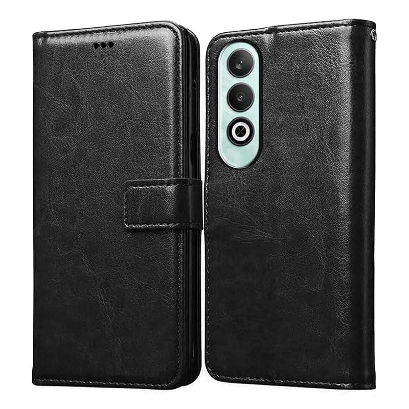 Amazon Brand- Solimo Flip for OnePlus Nord CE4 5G (Leather_Black)