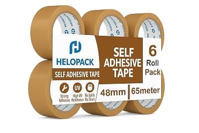 Brown Bopp Tape 2 Inch (48mm) Full 65 Meter– (Pack of 6 Roll) –Strong Self Adhesive Carton Packing Durable Tape For Box Sealing, Shipping Parcel Packaging Industrial Office Tape