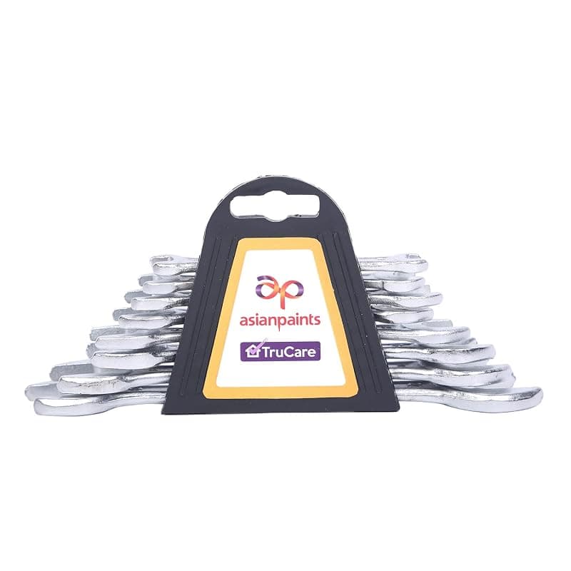 Asian Paints TruCare 8-in-1 Pcs Double Open-End Jaw Spanners Wrench Set | Carbon Steel with Rust & Corrosion Resistant Chrome Plating & Satin Finish | Multipurpose Combination Tool Kit | IS: 2028:2004