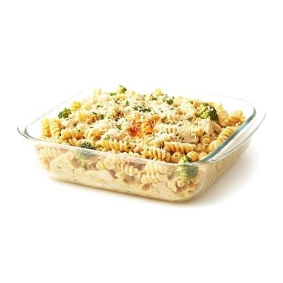 Amazon Brand - Solimo Baking Dish, Safe for Use in Microwave, Oven and Dishwasher (Rectangle, 1700 Ml) - Glass, 1700 ML