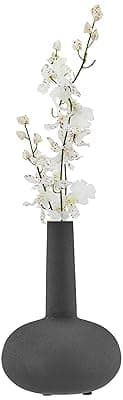 Amazon Brand - Solimo Flower Vase with Rust-Resistant Coating | Stylish and Easy-to-Clean Finish | Compact Design for Modern Décor | Gourd Vase - Textured Black